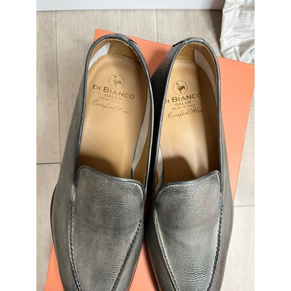 New Di Bianco Istria Men Gray Leather Penny Loafers Slip On Shoes 11.5 & belt main image 4